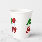 Ho Ho Ho Weihnachtsmannmütze Weihnachtstypografie Pappbecher (Rechts)