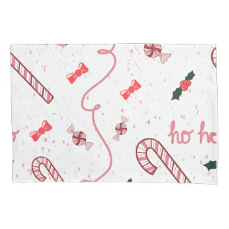 Ho ho ho Weihnachtspapier mit Zuckerstangen  Kissenbezug
