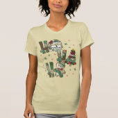 Ho Ho Ho Weihnachtspatchwork T-Shirt (Vorderseite)