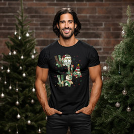 Ho Ho Ho Weihnachtspatchwork T-Shirt