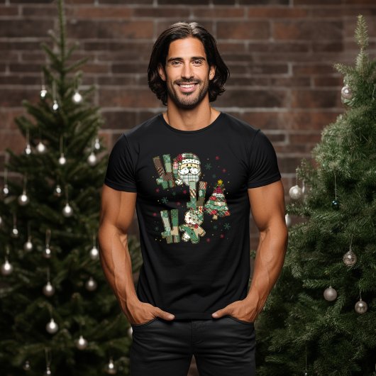 Ho Ho Ho Weihnachtspatchwork T-Shirt