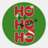 Ho Ho Ho Weihnachtssticker Runder Aufkleber (Vorderseite)