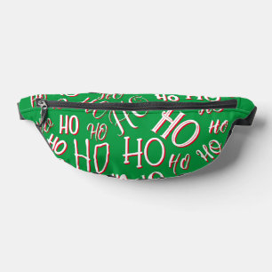 HO HO HO Weihnachtstextmuster weiß grün rot Bauchtasche