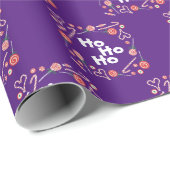 "Ho Ho Ho" Weihnachtsthema Geschenkpapier (Rolleneckpunkt)