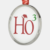 Ho Ho Ho Weihnachtsverzierung Silbernes Ornament (Links)