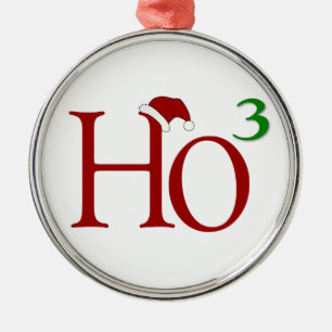 Ho Ho Ho Weihnachtsverzierung Silbernes Ornament
