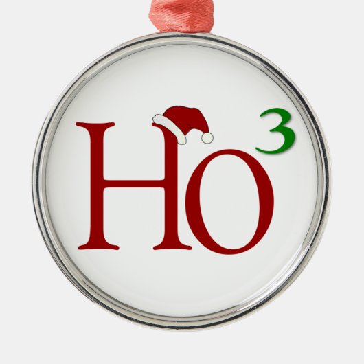 Ho Ho Ho Weihnachtsverzierung Silbernes Ornament (Vorne)