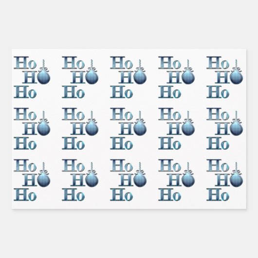 Ho! Ho! Ho! WeihnachtsWord Art Geschenkpapier Set (Vorderseite 2)