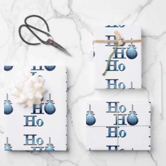 Ho! Ho! Ho! WeihnachtsWord Art Geschenkpapier Set (Vorderseite)