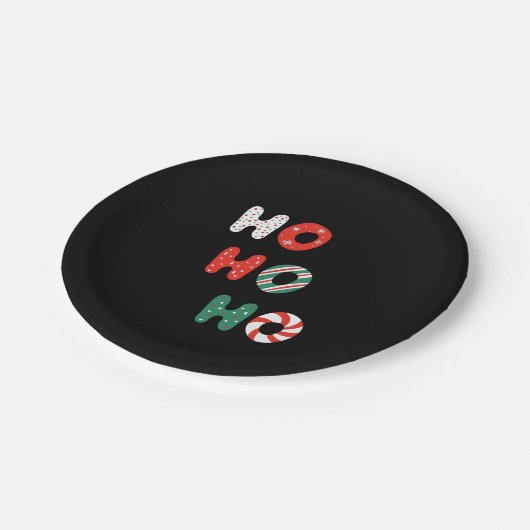 Ho Ho Ho Weihnachtszeitung Tellers Pappteller (Schrägansicht)