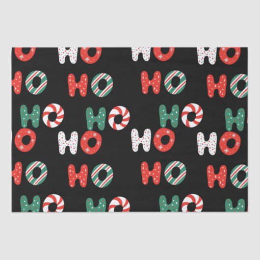 Ho Ho Ho Weihnachtszettel Seidenpapier (Vorderseite)
