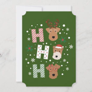 Ho Ho Ho Welsh Terrier Frohe Weihnachten Einladung