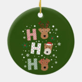 Ho Ho Ho Welsh Terrier Frohe Weihnachten Keramik Ornament (Hinten)