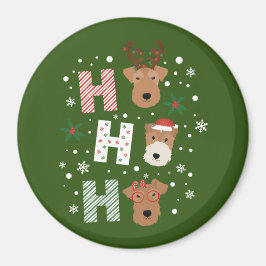 Ho Ho Ho Welsh Terrier Frohe Weihnachten Magnet