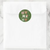 Ho Ho Ho Welsh Terrier Frohe Weihnachten Runder Aufkleber (Tasche)