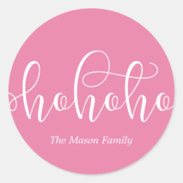 Ho Ho Ho White Script Runder Aufkleber