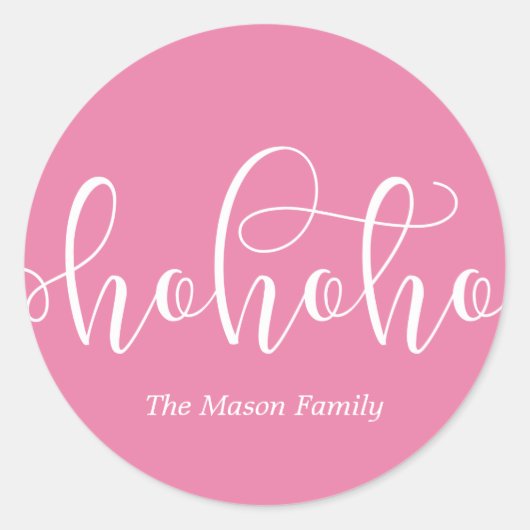 Ho Ho Ho White Script Runder Aufkleber (Vorderseite)