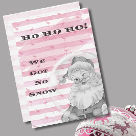 Ho Ho Ho Wir Got No Snow Flamingo Vintag Santa Feiertagskarte
