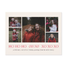 HO HO HO XO XO XO Belated Holiday Postkarte