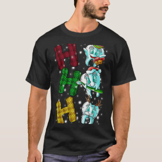 Ho Ho Ho Zähne Weihnachtsmann Zahnarzt Hässliches T-Shirt