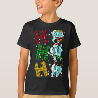 Ho Ho Ho Zähne Weihnachtsmann Zahnarzt Hässliches T-Shirt