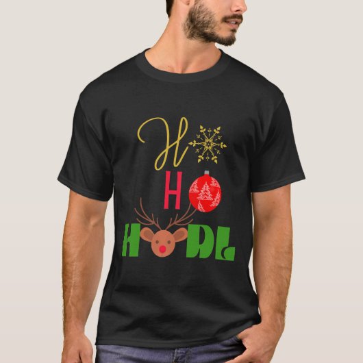HO HO HODL Funny Christmas CryptoCurrency Design T-Shirt (Vorderseite)