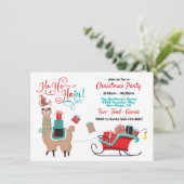 Ho Ho Hola Llama Weihnachts-Party Einladung (Stehend Vorderseite)