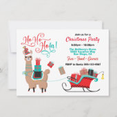 Ho Ho Hola Llama Weihnachts-Party Einladung (Vorderseite)