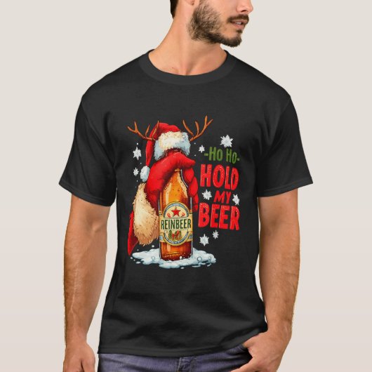 Ho Ho Hold My Beer  T-Shirt (Vorderseite)