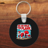 Ho Ho Hold The Plank Santa Christmas Fitness Worko Schlüsselanhänger (Vorderseite)