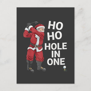 Ho Ho Hole in One Funny Golfo Weihnachten Ankündigungspostkarte
