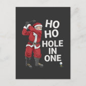 Ho Ho Hole in One Funny Golfo Weihnachten Ankündigungspostkarte (Vorderseite)