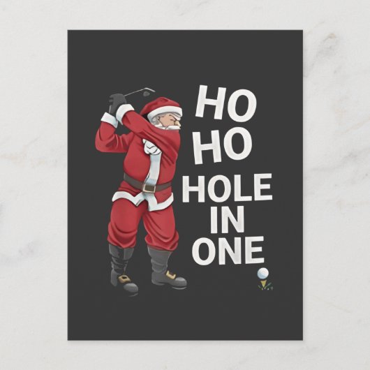 Ho Ho Hole in One Funny Golfo Weihnachten Ankündigungspostkarte (Vorderseite)