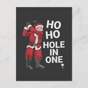 Ho Ho Hole in One Lustiger Golf Weihnachten  Einladungspostkarte