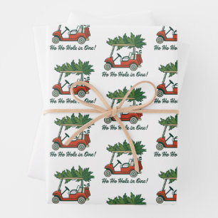Ho Ho Hole In One Weihnachten Santa Golf Golfen  Geschenkpapier Set