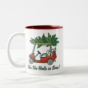 Ho Ho Hole In One Weihnachten Santa Golf Golfen  Zweifarbige Tasse