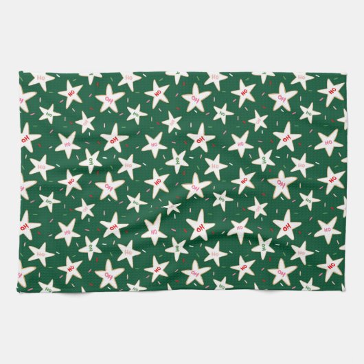 Ho Ho Holiday Cookie Pattern  Geschirrtuch (Horizontal)