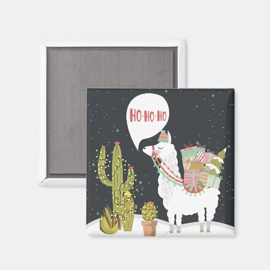 Ho-Ho Holiday Llama Magnet (Vorderseite/Rückseite)
