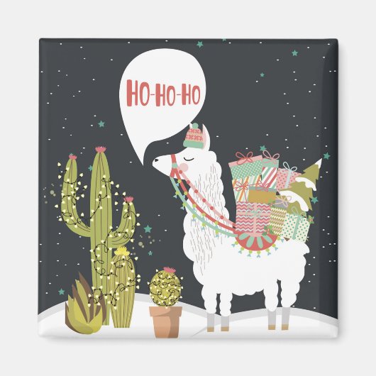 Ho-Ho Holiday Llama Magnet (Vorne)
