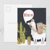 Ho-Ho Holiday Llama Postkarte (Vorne/Hinten)