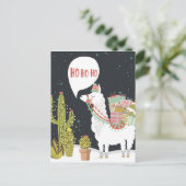 Ho-Ho Holiday Llama Postkarte (Stehend Vorderseite)