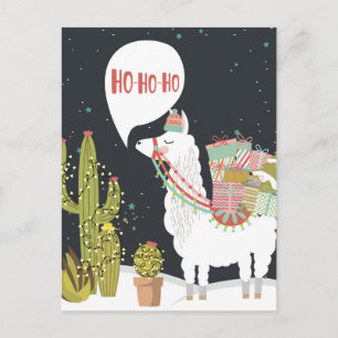 Ho-Ho Holiday Llama Postkarte
