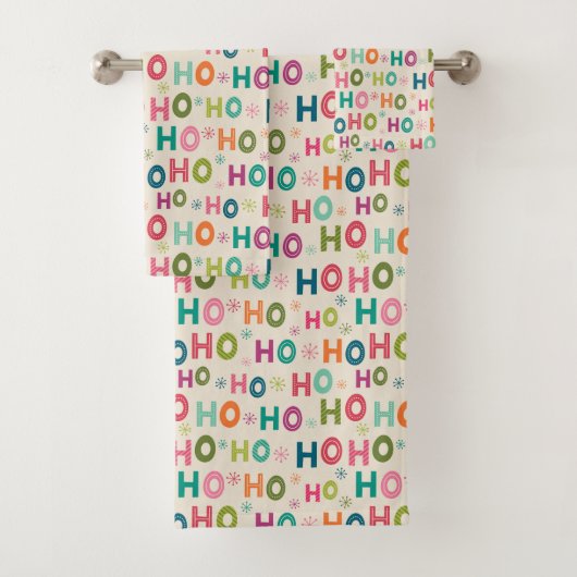 Ho Ho Holiday Muster Badhandtuch Set (Insitu)