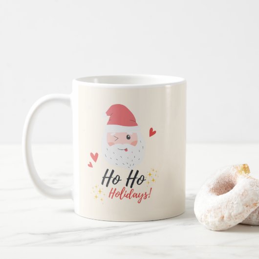 Ho Ho Holidays Santa Face Kaffeetasse (Mit Donut)