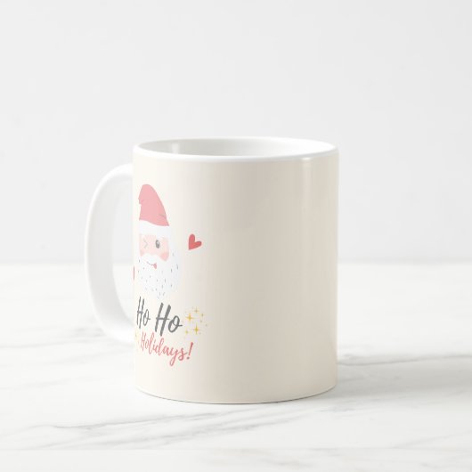Ho Ho Holidays Santa Face Kaffeetasse (Vorderseite Links)