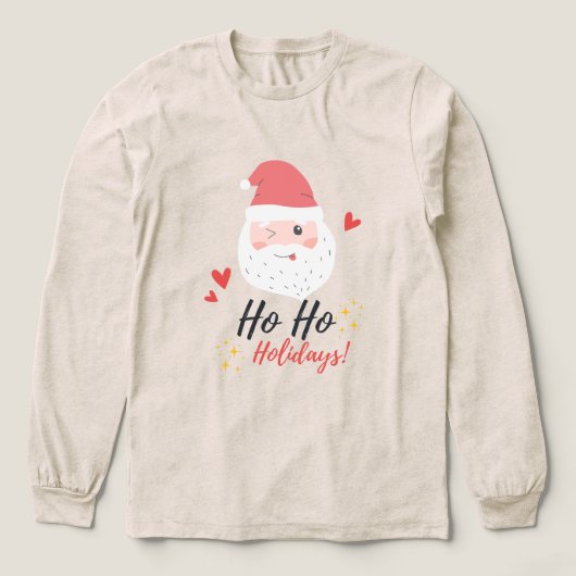 Ho Ho Holidays Santa Face Tri-Blend Shirt (Design Vorderseite)