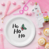 Ho Ho Holly Berry Weiße Weihnachten Pappteller (Party)