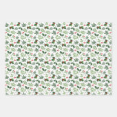 Ho Ho Holly Wrapping Paper Sheets Geschenkpapier Set (Vorderseite 3)