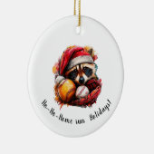 Ho-Ho-Home Run Baseball Christmas Ornament — Perso (Rechts)