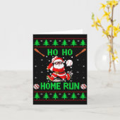 Ho Ho Home Run Baseball Christmas Santa Ugly Xmas  Karte (Gelbe Blume)